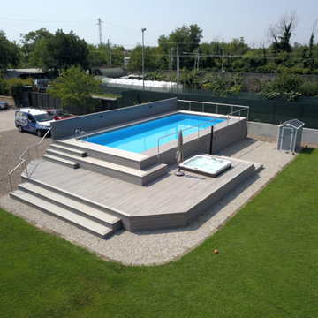 Piscina fuori terra prima e dopo.