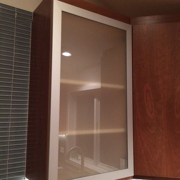Vivaro Aluminum Frame Kitchen Cabinet Doors with Frosted Glass Inserts