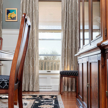 Coordinating Custom Drapes, Custom Chair Upholstery and Rug