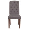 Leather Parsons Chair, Gray Fabric
