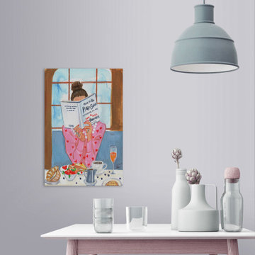 "How to Be Parisian Breakfast Time" Painting Print on Wrapped Canvas