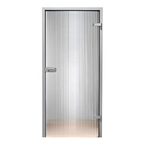 Office Frosted Glass Door Clear Lines Design Contemporary