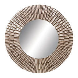 Contemporary 41 in. Fluted Framed Mirror - Wall Mirrors