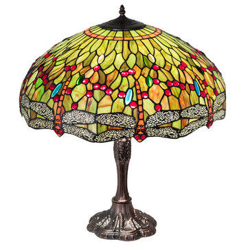 Meyda Lighting 232805 26" High Tiffany Hanginghead Dragonfly Table Lamp