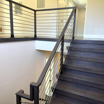 Project #137 | Maple Staircase with Stainless Steel Railing