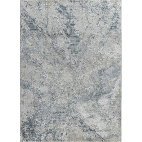 Rug Branch Coastal Abstract Coastal Blue Grey Indoor Area Rug - 8x10