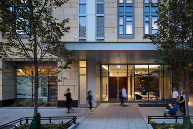 Inspiration for a modern entryway remodel in Chicago