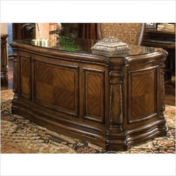 AICO Furniture - Windsor Court Desk in Vintage Fruitwood - 70207 - Fabric