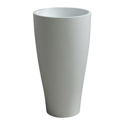 ADM Bathroom Design - ADM Circular Freestanding Pedestal Sink, White, 18", Matte White - Bathroom Sinks
