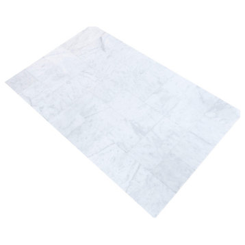 Carrara White Marble Tile, Polished, 12"x24"x3/8", 120 sqft-boxed