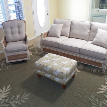 RATTAN SOFA WITH BANANA LEAF ACCENTS