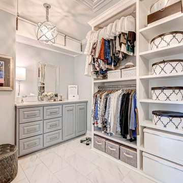 Walk-in Closet with Glass Pocket Door