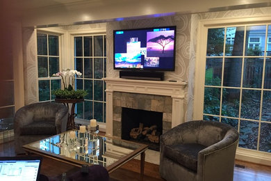Example of a trendy living room design in DC Metro