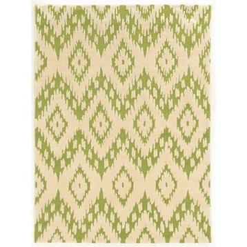 Hawthorne Collection 5' x 7' Hand Tufted Rug in Green and Ivory