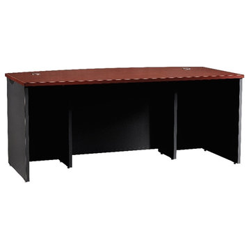 Pemberly Row Engineered Wood Executive Desk in Classic Cherry Finish