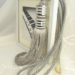 6 Colors QYM23 Polyester Curtain Tassel Tie Backs in Gray Color - Window Treatment Accessories