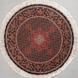 Round Persian Tabriz rug 3'4 diameter - Area Rugs