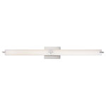 Kovacs - Kovacs P5046-L Tube 40"W 40w Integrated LED Bath Bar - Chrome - Features Etched White glass shades softens and diffuses the light 40 watt Integrated LED lighting Capable of being dimmed ETL rated for damp locations 1 year manufacturer warranty Dimensions Height: 4-3/4" Width: 39-3/4" Depth: 4" Extension: 4-1/2" Product Weight: 6.3 lbs Shade Width: 2-3/8" Backplate Height: 6" Backplate Width: 4-1/4" Electrical Specifications Integrated LED Number of Light Sources: 2 Watts Per Light Source: 20w Wattage: 40 watts Delivered Lumens: 2,709 Color Rendering Index (CRI): 92 Color Temperature: 3000K Rated LED Life Hours: 30,000 Voltage: 120v Compliance: ETL Listed - Indicates whether a product meets standards and compliance guidelines set by Nationally Recognized Testing Laboratory(NRTL). This listing determines what types of rooms or environments a product can be used in safely.
