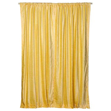 Yellow Rod Pocket  Velvet Curtain / Drape / Panel   - 60W x 120L - Piece