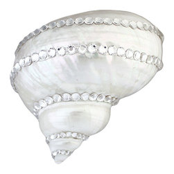 White Shell with urora Borealis Swarovski Crystals Drain - Linkasink - Bathroom Sink And Faucet Parts