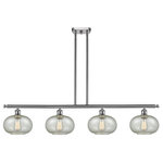 Innovations Lighting - 4-Light Gorham 48" Island Light, Brushed Satin Nickel, Shade: Mica - A truly dynamic fixture, the Ballston fits seamlessly amidst most decor styles. Its sleek design and vast offering of finishes and shade options makes the Ballston an easy choice for all homes.