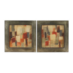 www.essentialsinside.com: peaceful prelude modern art, set of 2 - Artwork