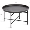 Mahdavi Round Metal Accent Table, Black, 25.5x25.5x15.5