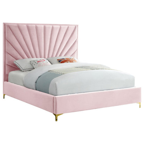 Eclipse Velvet Bed, Pink, Full