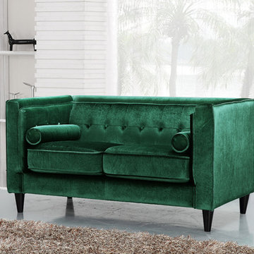 Emerald Green Velvet Living