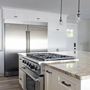 Classic White Lakehouse Kitchen with Island