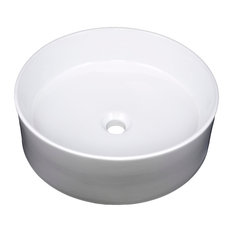 Vanity Fantasies Rim Porcelain Round Shaped Vessel Sink, White
