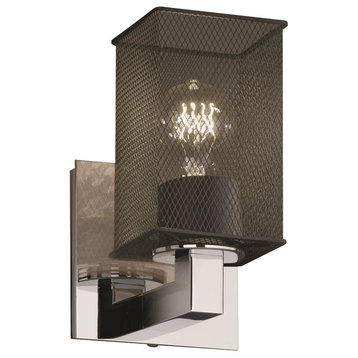 Justice Designs Wire Mesh Modular 1-LT Wall Sconce - Polished Chrome