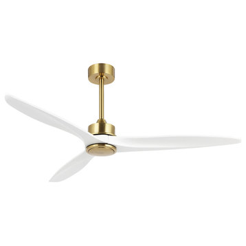60" 3-Blade Reversible Ceiling Fan With Remote, Gold