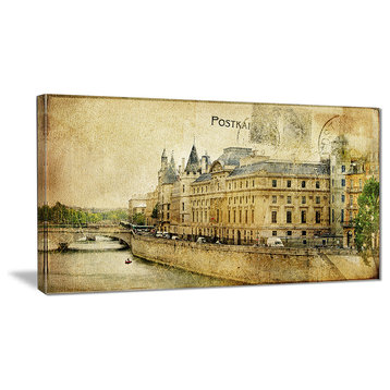 "Old Parisian Cards" Digital Canvas Art Print, 32"x16"