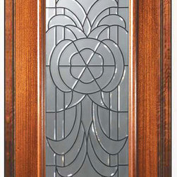 Prehung Single Door 80 Wood Mahogany Hillsborough Full Lite Glass - Front Doors