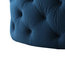 Sidney Round Cocktail Ottoman, Allover Tufted, Castered Legs, Velvet, Navy