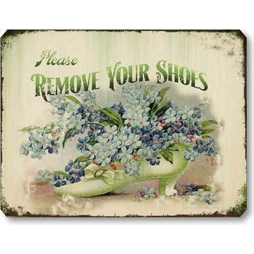 Vintage-Style Victorian Remove Shoes Sign