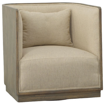 Wittman Upholstered Swivel Chair, Linen