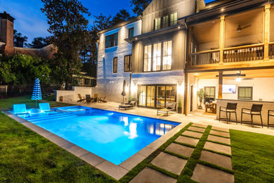 Inspiration for a contemporary pool remodel in Atlanta