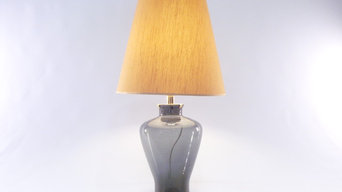 Murano Glass Table Lamp “Shades of Grey” and gold foil – Made in Italy