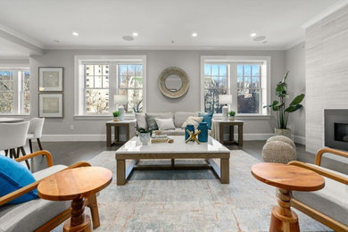 Inspiration for a transitional living room remodel in Boston