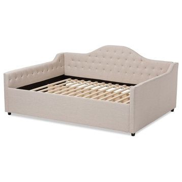 Eliza Modern and Contemporary Light Beige Fabric Upholstered Full Size Daybed