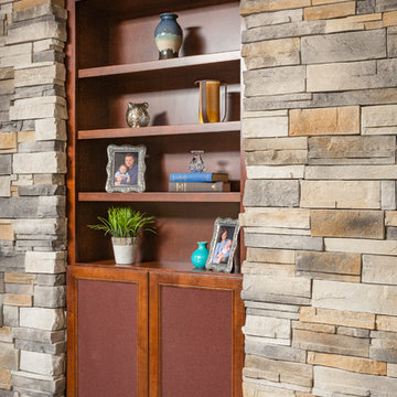 Loveland Traditional Lower-Level Remodel with Stone Accent Wall