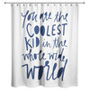Coolest Kid Blue Text 71x74 Shower Curtain