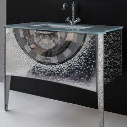 Murano Glass Luxury Bathroom Vanity | Platinum - Bathroom Vanities And Sink Consoles