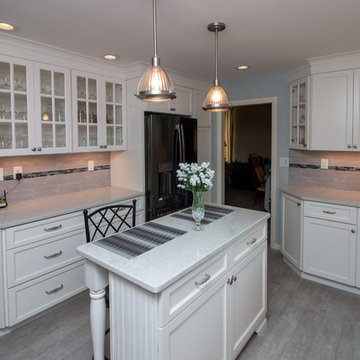 Transitional Chantilly Kitchen Remodel with Glacier Gray accent tile back splash