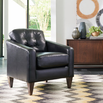 Jazz Premier Stationary Sofa by La-Z-Boy shown in Black