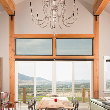 Dining room and chandelier overlooking Benton City.
