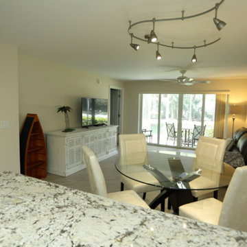 Contemporary Dining Room and Living Room