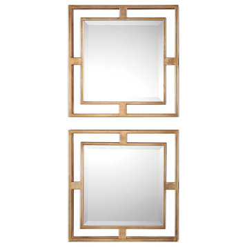 Uttermost Allick Gold Square Mirrors S/2